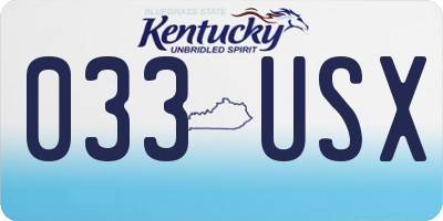 KY license plate 033USX