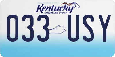 KY license plate 033USY