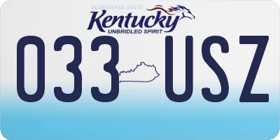 KY license plate 033USZ
