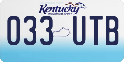 KY license plate 033UTB