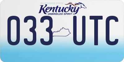KY license plate 033UTC