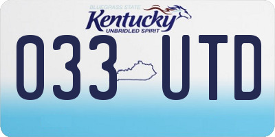 KY license plate 033UTD