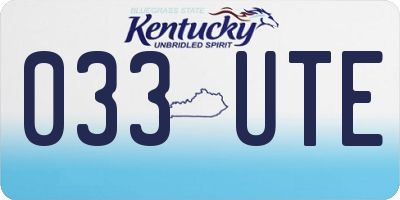 KY license plate 033UTE