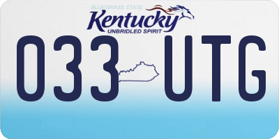 KY license plate 033UTG