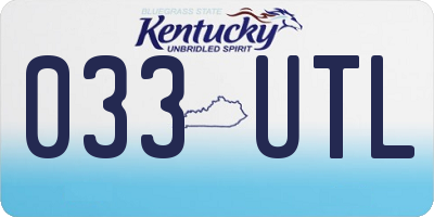 KY license plate 033UTL