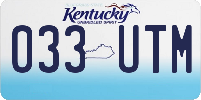 KY license plate 033UTM