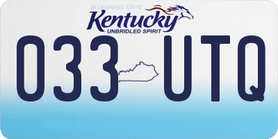 KY license plate 033UTQ