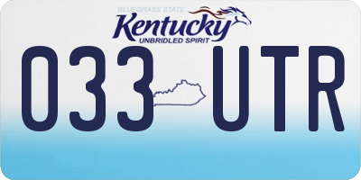 KY license plate 033UTR
