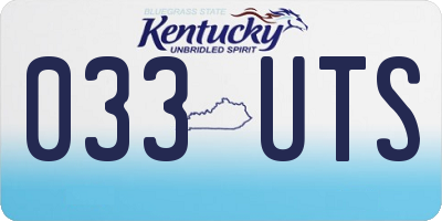 KY license plate 033UTS
