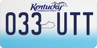 KY license plate 033UTT
