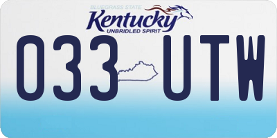 KY license plate 033UTW