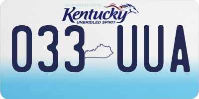 KY license plate 033UUA