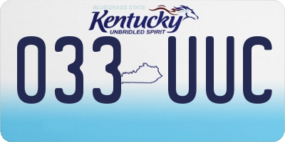 KY license plate 033UUC