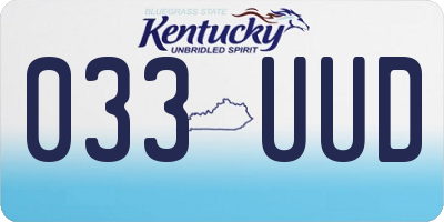 KY license plate 033UUD