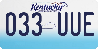 KY license plate 033UUE