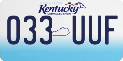 KY license plate 033UUF