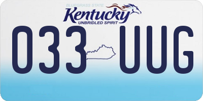 KY license plate 033UUG