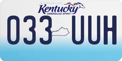 KY license plate 033UUH