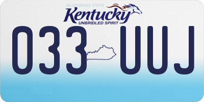 KY license plate 033UUJ
