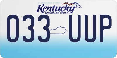 KY license plate 033UUP