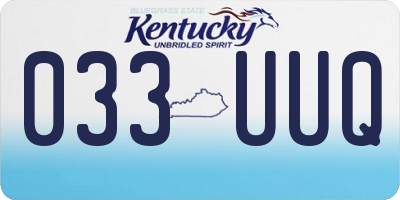 KY license plate 033UUQ