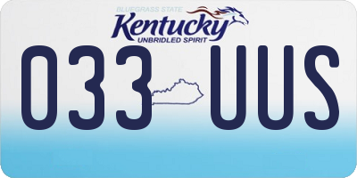 KY license plate 033UUS