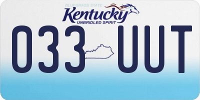 KY license plate 033UUT