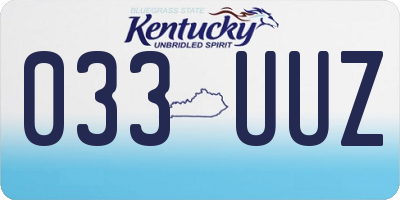 KY license plate 033UUZ