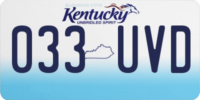 KY license plate 033UVD