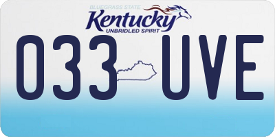 KY license plate 033UVE