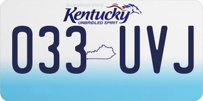 KY license plate 033UVJ