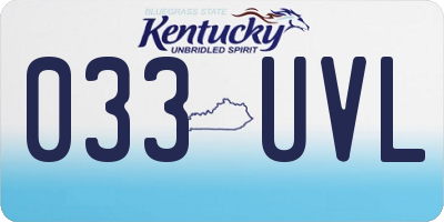 KY license plate 033UVL