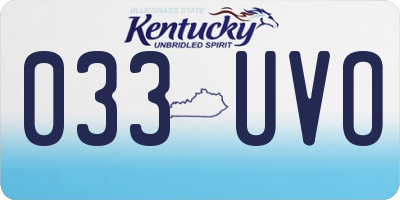KY license plate 033UVO