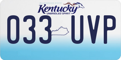 KY license plate 033UVP