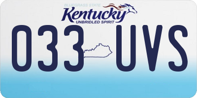 KY license plate 033UVS