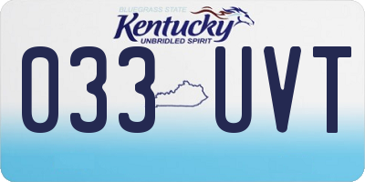 KY license plate 033UVT