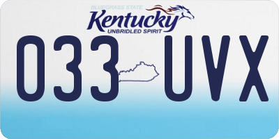 KY license plate 033UVX