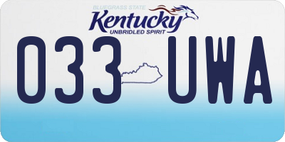 KY license plate 033UWA