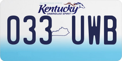 KY license plate 033UWB