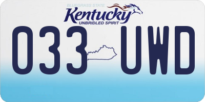 KY license plate 033UWD
