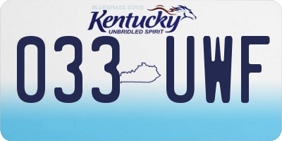 KY license plate 033UWF