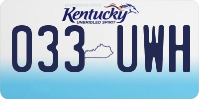 KY license plate 033UWH