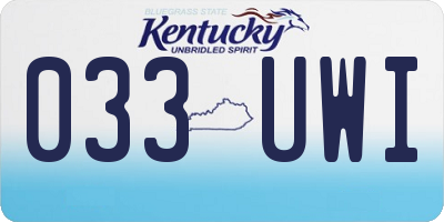 KY license plate 033UWI