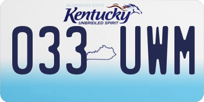 KY license plate 033UWM