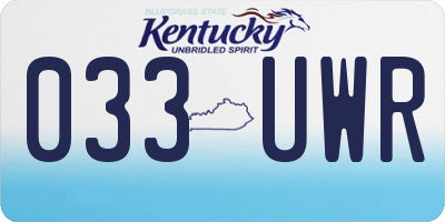 KY license plate 033UWR