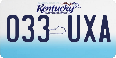KY license plate 033UXA