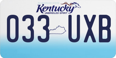 KY license plate 033UXB