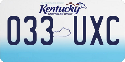 KY license plate 033UXC
