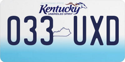 KY license plate 033UXD