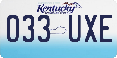 KY license plate 033UXE